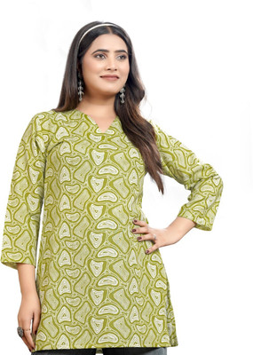 pahrin Casual Printed Women Light Green Top