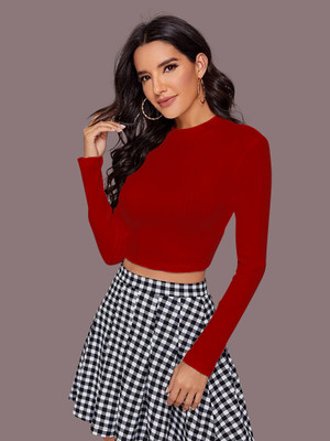 NAVYANKAA Casual Self Design Women Red Top