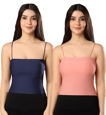Paavki Casual Solid Women Dark Blue, Orange Top