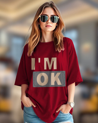 AOOSH Casual Printed Women Maroon Top