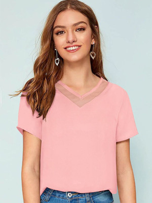 CORSICA Casual Solid Women Orange Top