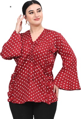 Kalakaari Casual Polka Print Women Red, White Top