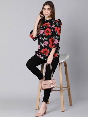 OXOLLOXO Casual Floral Print Women Multicolor Top