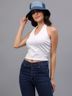 DIAZ Casual Solid Women White Top