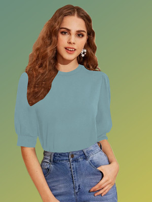 Dream Beauty Fashion Casual Solid Women Light Green Top