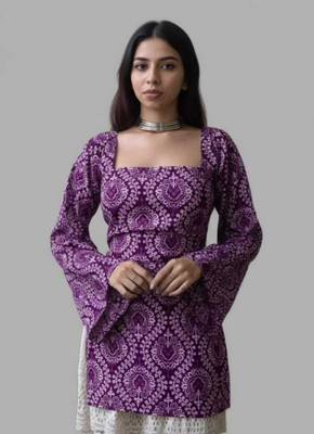 ROHIKA Party Printed Women Purple Top