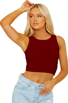 Alekya Casual Solid Women Maroon Top