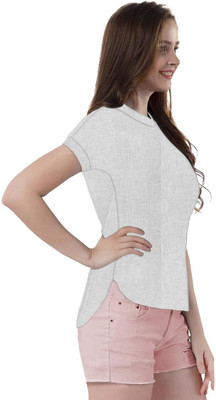 THE BLAZZE Casual Self Design Women White Top