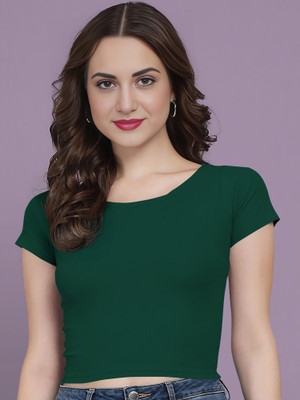 Kashonaa Casual Solid Women Dark Green Top