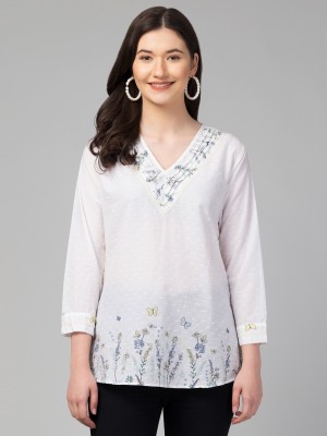 ritika enterprises Casual Embroidered Women White Top