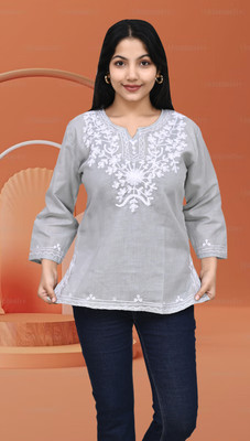 one amore Casual Embroidered Women Multicolor Top