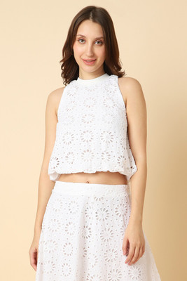 Allen Solly Casual Self Design Women White Top