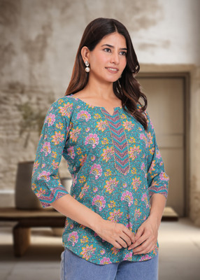 RR SA KURTIS Formal Printed Women Multicolor Top