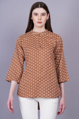 Highlight fashion export Casual Printed Women Brown Top