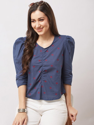 Globus Casual Printed Women Blue Top