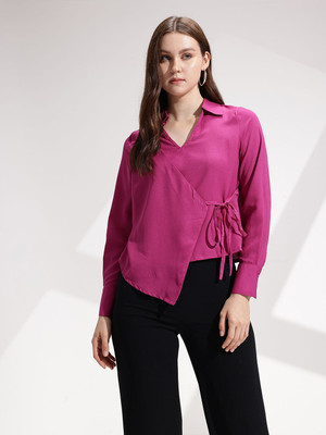 her by invictus Casual Solid Women Pink Top