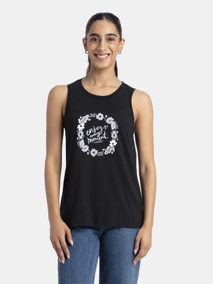 JOCKEY Casual Printed Women Black Top