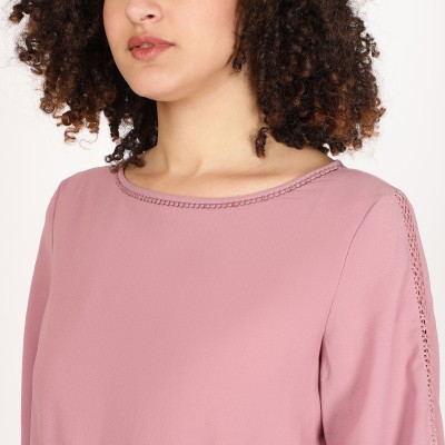 FUTURO Casual Solid Women Pink Top