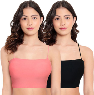 HAPPILO CREATIONS Casual Solid Women Pink, Black Top