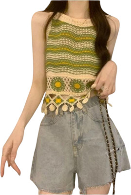 Emprace Casual Printed Women Green Top