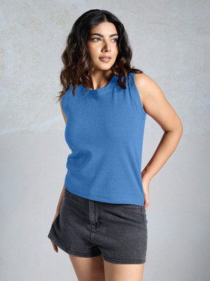EKASYA Casual Self Design Women Blue Top