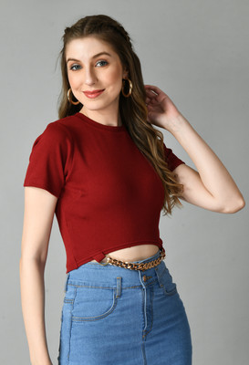 IUGA Party Self Design Women Maroon Top