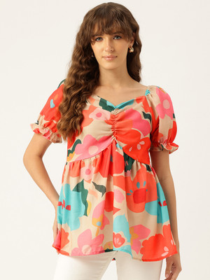 Feranoid Retail Casual Printed Women Red Top
