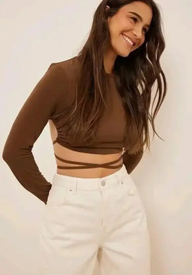 Mcgluwa Casual Solid Women Brown Top