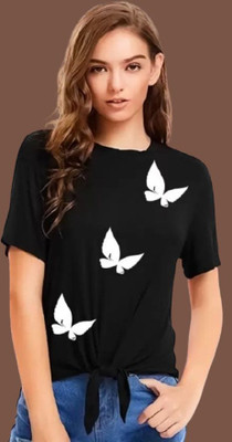 HouseOfCommon Formal Printed Women Black Top