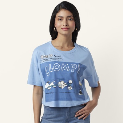 Honey By Pantaloons Casual Printed Women Light Blue Top