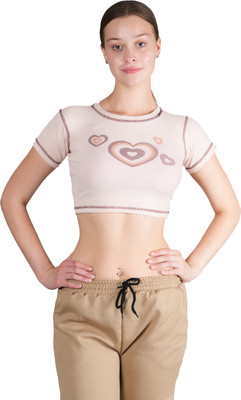 Khanak creation Casual Printed Women Beige Top