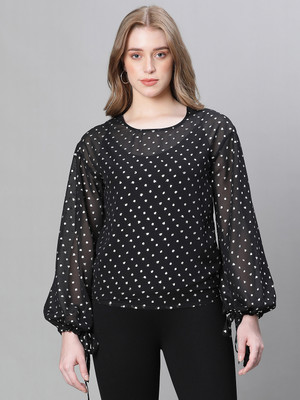 OXOLLOXO Casual Printed Women White, Black, Blue Top