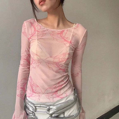 OUTZIDR Party Printed Women Pink Top