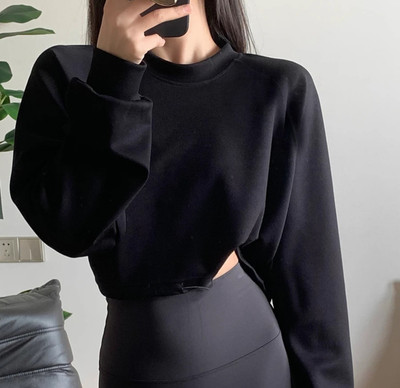 LYN Casual Solid Women Black Top