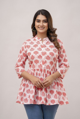 WANRIP Casual Printed Women Multicolor, Pink Top