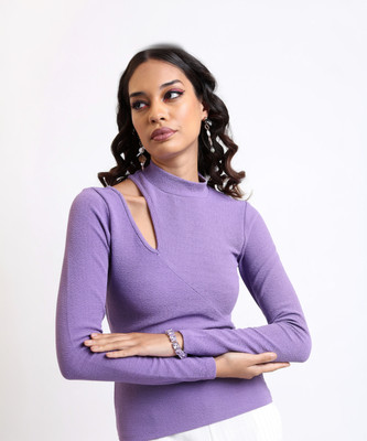 KETCH Casual Solid Women Purple Top