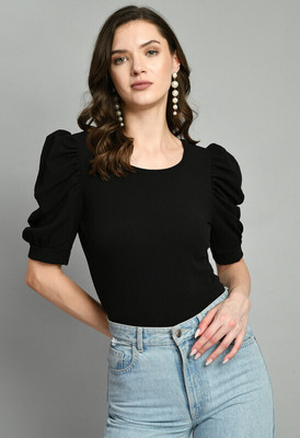 SAKSHI TRADER Casual Printed Women Black Top