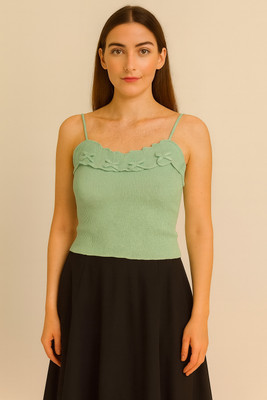 teenalo Casual Solid, Self Design Women Pink Top