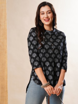 Globus Formal Printed Women Black, Grey Top