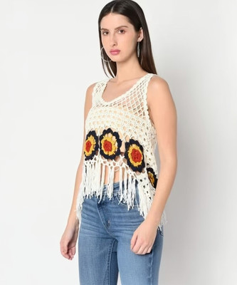 I Saw It First Casual Self Design Women White Top