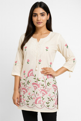 Xiyara Casual Solid Women Pink Top