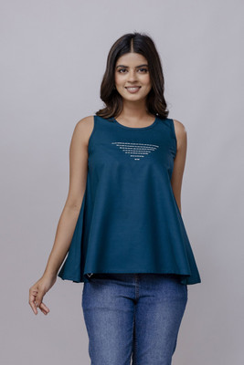 RAi shree Casual Embroidered Women Blue Top