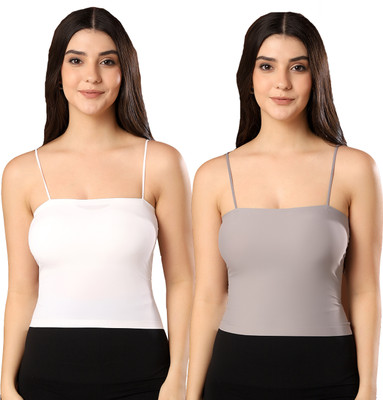 Paavki Casual Solid Women White, Grey Top