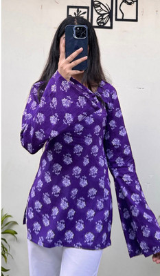 Pahirava Casual Floral Print Women Purple Top