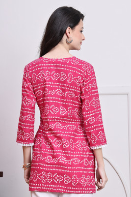 Aaradhya Fashion Party Printed Women Pink Top