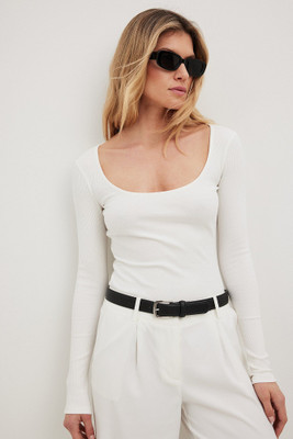 Redamancii Casual Solid Women White Top