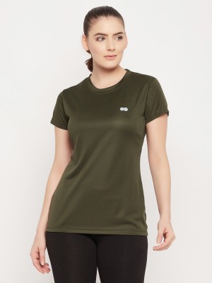 Clovia Casual Solid Women Green Top