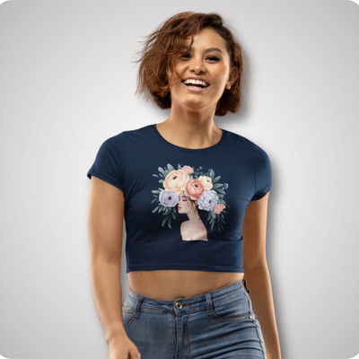 Trendyian Casual Printed Women Dark Blue Top