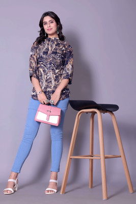 LILUDI Formal Printed Women Purple Top