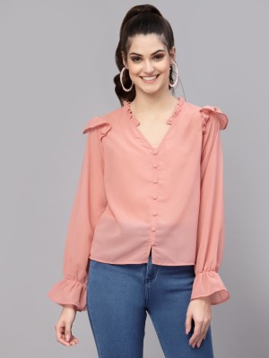 AAYU Casual Solid Women Pink Top